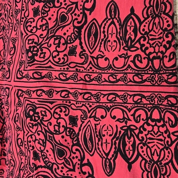 TOMMY BAHAMA PINK AND BLACK AZTEC/PAISLEY SUNDRESS. SPAGHETTI STRAP. SIZE XL. - Picture 7 of 9